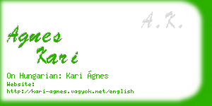 agnes kari business card