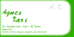 agnes kari business card